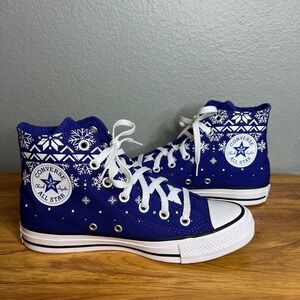Converse Chuck Taylor All Star High Top Womens 7.5‎ Winter Sweater Snowflake